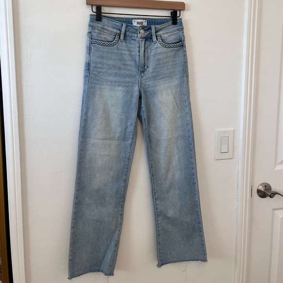PAIGE Atley Ankle Flare Jeans with Braid Detailing - Picture 1 of 10